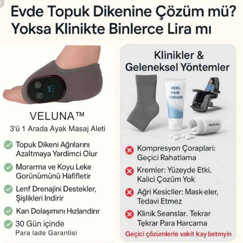 Veluna 3'ü 1 Arada Ayak Masaj Ve Terapi Cihazı